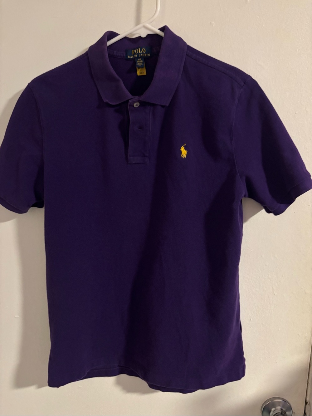 Polo Ralph Lauren Boys Purple Yellow Pony Polo Shirt Large 14-16